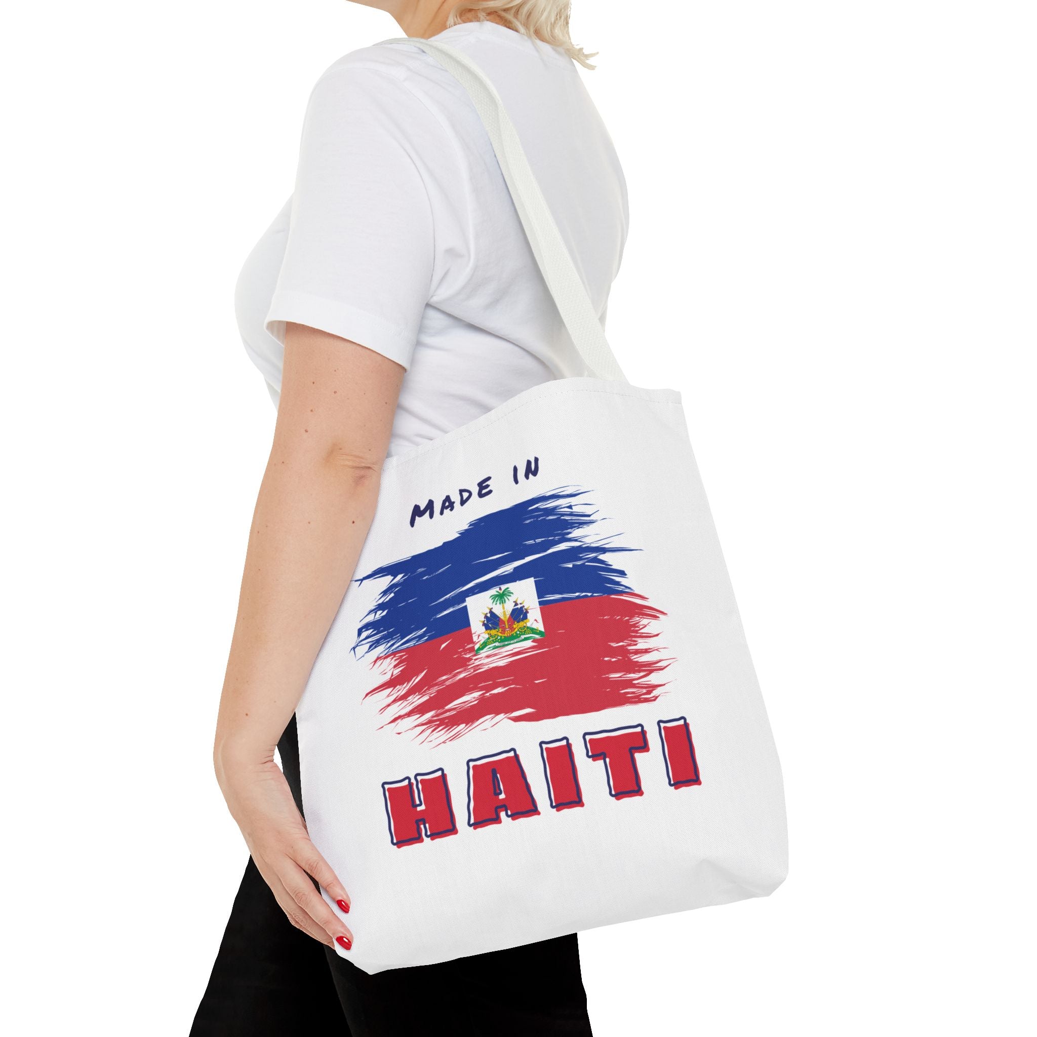 Made in Haiti Tote Bag – Haitian Flag Design Shopping Bag – Durable, Stylish Cultural Accessory