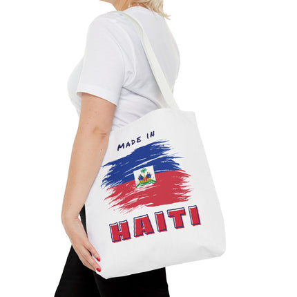Made in Haiti Tote Bag – Haitian Flag Design Shopping Bag – Durable, Stylish Cultural Accessory - CreoleSizzle