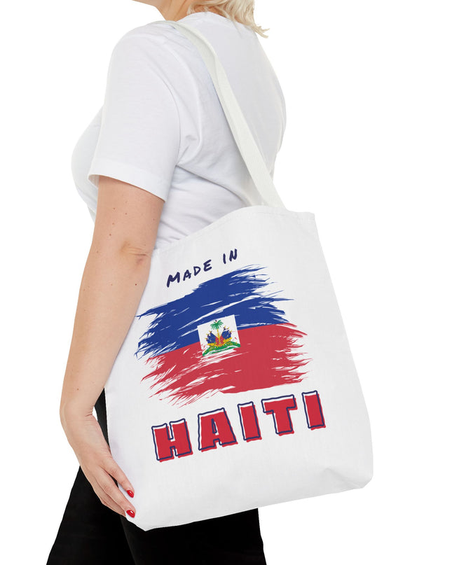 Made in Haiti Tote Bag – Haitian Flag Design Shopping Bag – Durable, Stylish Cultural Accessory - CreoleSizzle