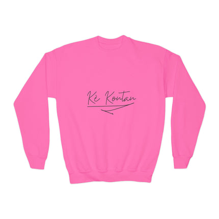 Ki Kontan Youth Crewneck Sweatshirt Cozy Haitian Pride Pullover Kids Casual Wear Unisex Comfortable Crewneck