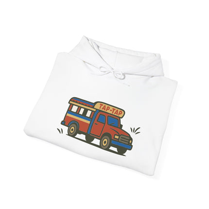 Urban Roads Haitian Tap-Tap Street Energy Hoodie Caribbean Culture Series Unisex Heavy Blend Sweatshirt Retro Van Hoodie