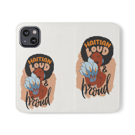 Haitian Loud and Proud Limited Heritage Edition Tee Flip Cases Stylish Phone Wallet Cultural Power Statement