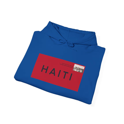 Haiti Stamp Bold Red & Black Seal of Origin Hoodie Haitian Diaspora Pride Series Unisex Hoodie,