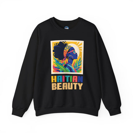 Haitian Beauty Crewneck Sweatshirt Afrocentric Unisex Sweatshirt Cultural Graphic Sweater Black Heritage Apparel