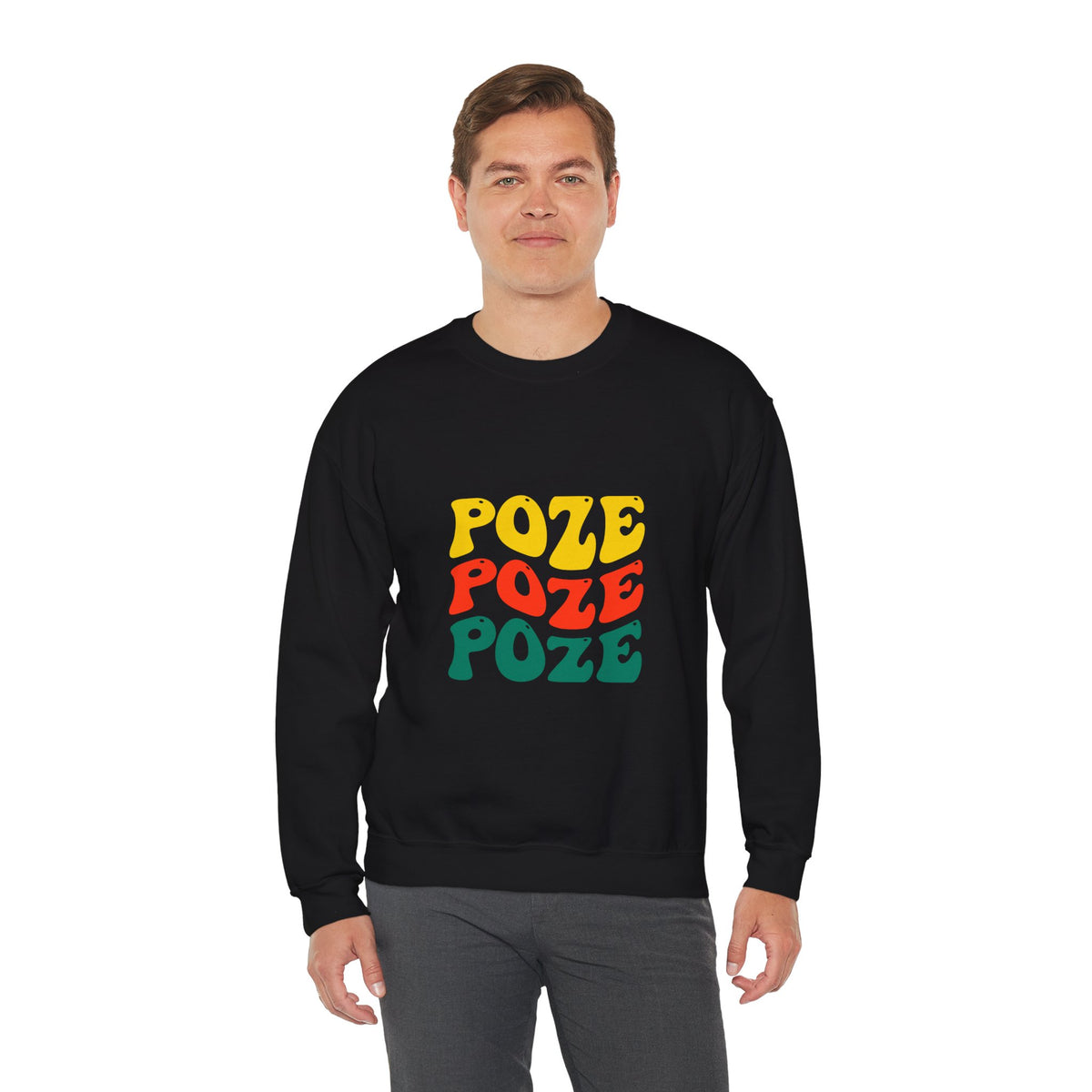 Relaxed Fit Poze Poze Poze Sweatshirt Embrace the Chill with Haitian Cultural Flair