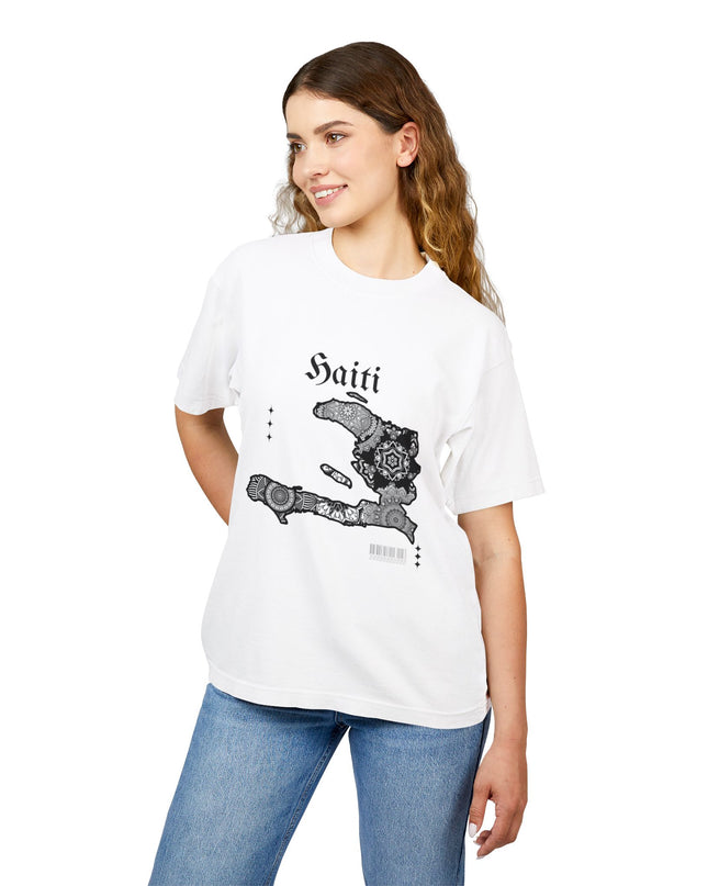 Haiti Map Mandala Heavy Tee – Celebrate Haitian Culture | Durable and Stylish Unisex Urban Heavy Tee - CreoleSizzle