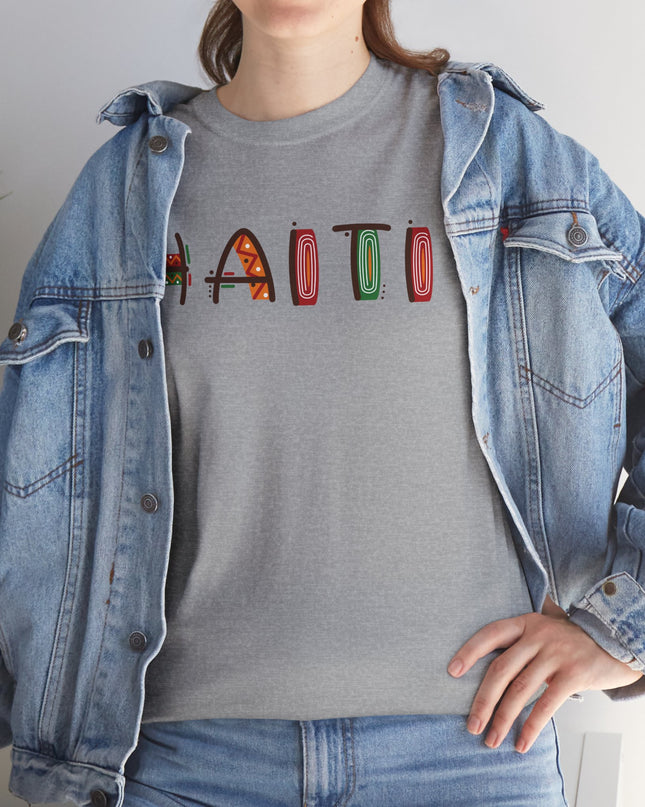 Haiti in Color Limited Heritage Drop Tee Artistic Creole Typography
