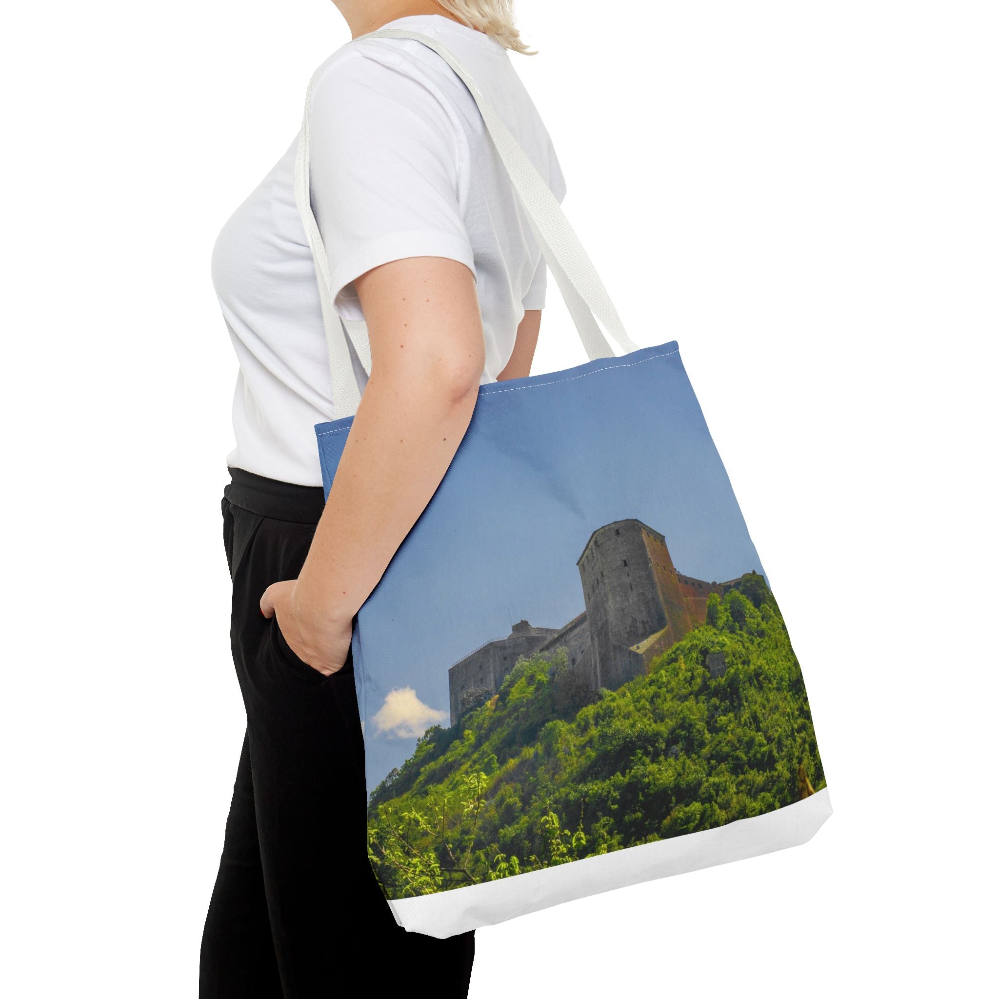 Haitian Citadelle Laferrière Tote Bag – Historical Haiti Travel Bag – Durable All-Over Print Shopping Bag