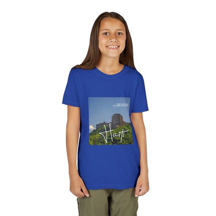 Citadelle Laferrière Youth Tee Haitian Heritage T-Shirt Kids’ Short Sleeve Adventure Shirt Symbol of Resilience & Cultural Pride