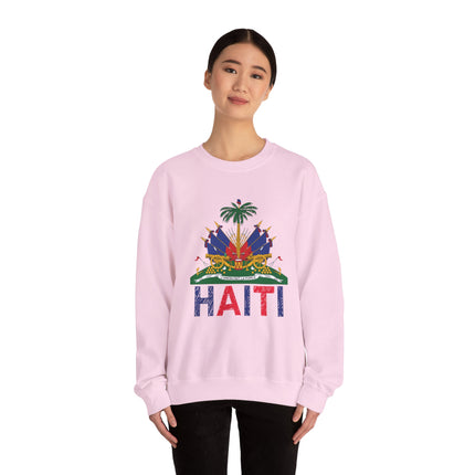 Ayiti Pride Crewneck Sweatshirt Haitian Flag & Kreyòl Design Cozy Unisex Heritage Pullover Sweatshirt