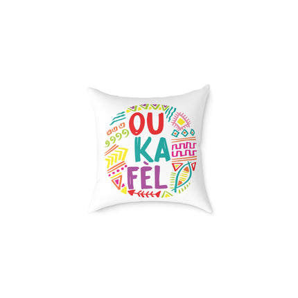 Ou Ka Fè’l Motivational Creole Pillow Haitian Affirmation Art Bright Diaspora Design - CreoleSizzle