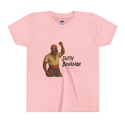 Dutty Boukman Youth Tee Haitian Revolution Tribute Inspirational Kids T-Shirt Black History Apparel