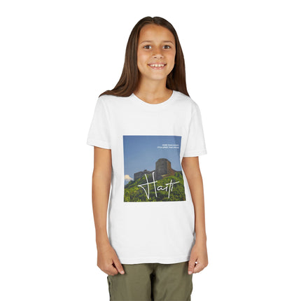 Citadelle Laferrière Youth Tee Haitian Heritage T-Shirt Kids’ Short Sleeve Adventure Shirt Symbol of Resilience & Cultural Pride