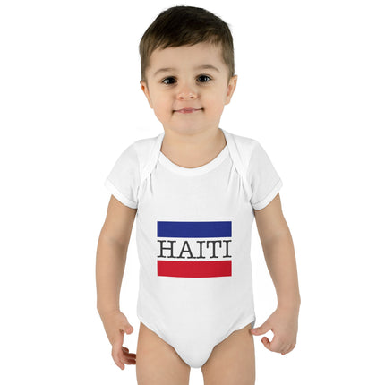 Little Roots Haiti Flag Baby Bodysuit National Pride Collection Infant Essentials Cute Baby Outfit