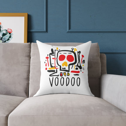 Haitian Vodou Spirit Art Pillow Afro-Caribbean Skull Graphic Bold Limited Ritual Collection - CreoleSizzle