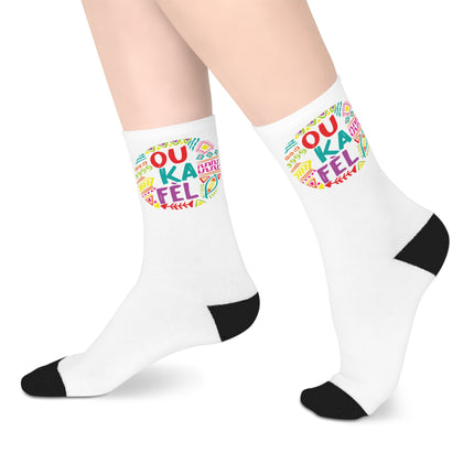 Ou Ka Fè’l Limited Heritage Crew Mid Length Socks Motivational Creole Design