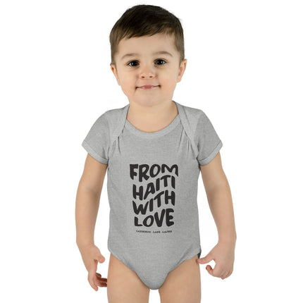 From Haiti With Love Infant Bodysuit Heritage Baby Apparel Premium Newborn Outfit Newborn Baby Clothing