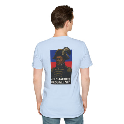 The Commander’s Call Jean-Jacques Dessalines Legacy T-Shirt Haitian Freedom Series Unisex Softstyle Tee Haitian Street Vibes Graphic on Back