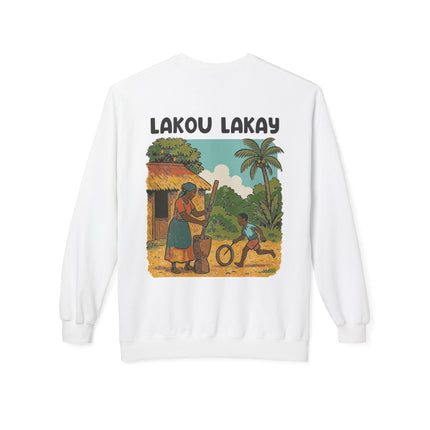 Lakou Lakay Creole Heritage Sweatshirt Haitian Nostalgia Series Unisex Premium Crewneck, Everyday Casual Wear