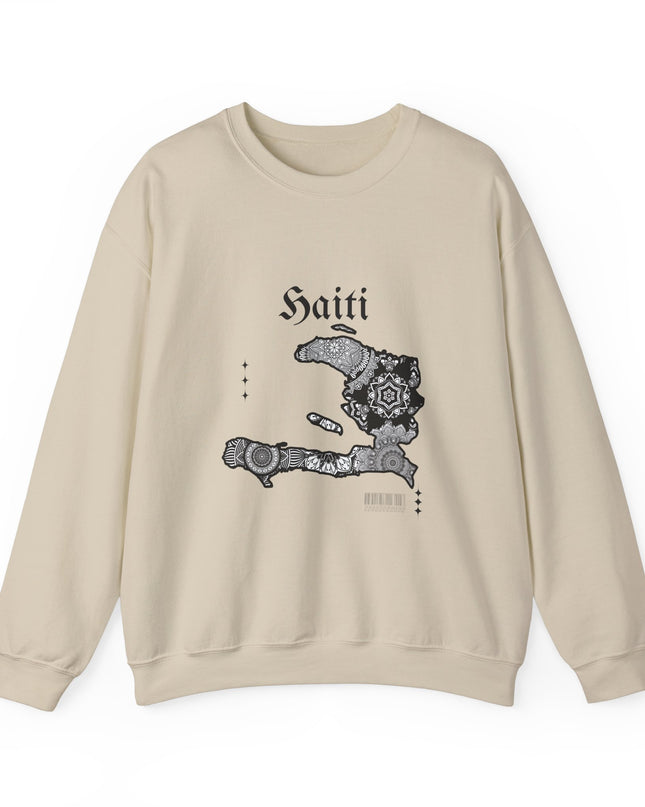 Haiti Map Sweatshirt - Mandala Island Design - Haitian Pride Apparel - Caribbean Cultural Heritage Pullover - Unisex Hoodie - CreoleSizzle