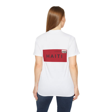 Stamped in Heritage Haitian Pride Graphic Tee Diaspora Connection Series Unisex Ultra Cotton T-Shirt Haitian Street Vibes Graphic on Back