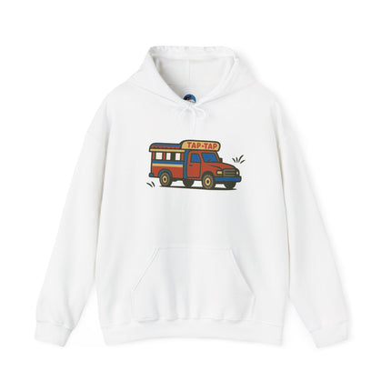 Urban Roads Haitian Tap-Tap Street Energy Hoodie Caribbean Culture Series Unisex Heavy Blend Sweatshirt Retro Van Hoodie