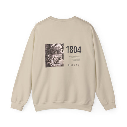 1804 Memory Capsule Haitian Independence Crewneck Heritage Reflection Series Unisex Premium Sweatshirt Haitian Street Vibes Graphic on Back