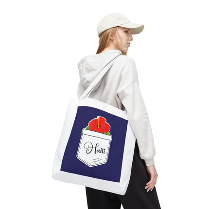 Hibiscus Haiti Limited Edition Heritage Tote Bag Tropical Elegance Design - CreoleSizzle