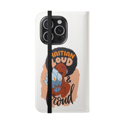 Haitian Loud and Proud Limited Heritage Edition Tee Flip Cases Stylish Phone Wallet Cultural Power Statement