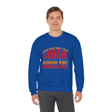 Bannann Peze Crewneck Sweatshirt  A Playful Nod to Haitian Humor and Flavor - CreoleSizzle
