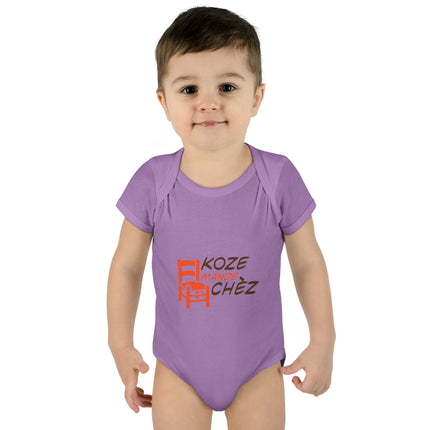 Kozi Madchèz Creole Charm Baby Bodysuit Haitian Culture Series  Infant & Toddler Wear Stylish Baby Clothes