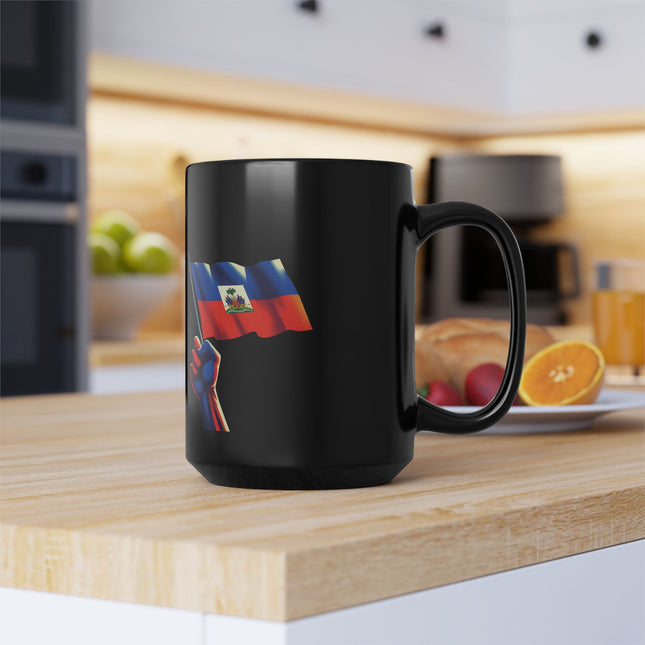 Flag Raised Fist High Premium Haitian Pride & Resistance Mug 15oz Heritage Edition