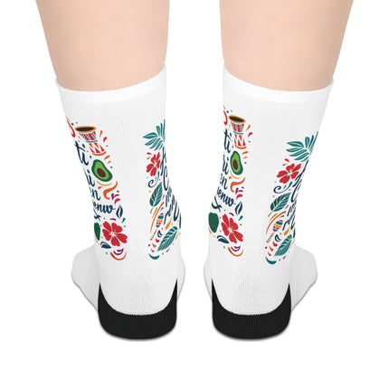Haiti Chéri Mwen Renmenw Limited Heritage Mid Length Socks Love Letter to the Homeland