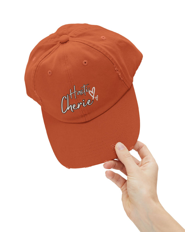 Haiti Cherie Distressed Cotton Hat – Celebrate Haitian Pride in Style - CreoleSizzle