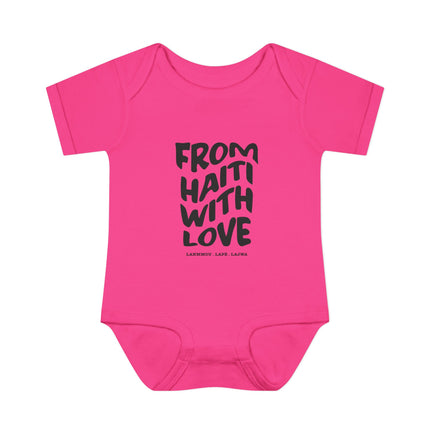 From Haiti With Love Infant Bodysuit Heritage Baby Apparel Premium Newborn Outfit Newborn Baby Clothing