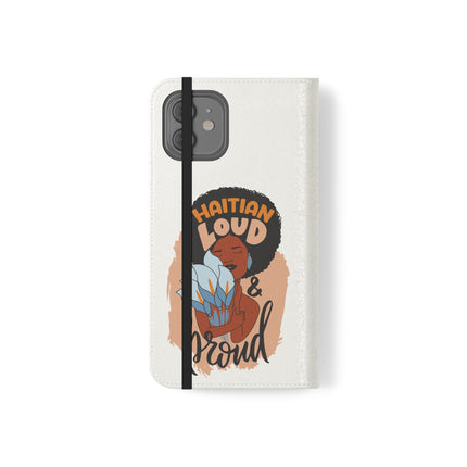 Haitian Loud and Proud Limited Heritage Edition Tee Flip Cases Stylish Phone Wallet Cultural Power Statement