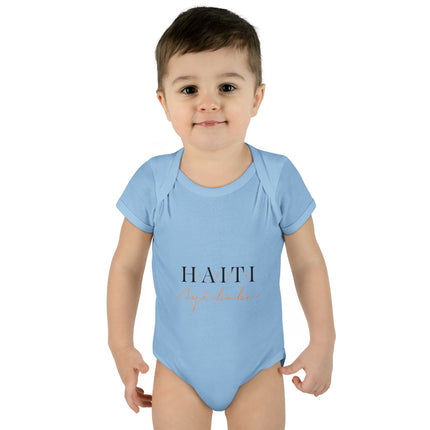 Haitian Heritage Baby Bodysuit Infant Cultural Series Premium Unisex Onesie Cute Infant Apparel, Baby Shower Gift