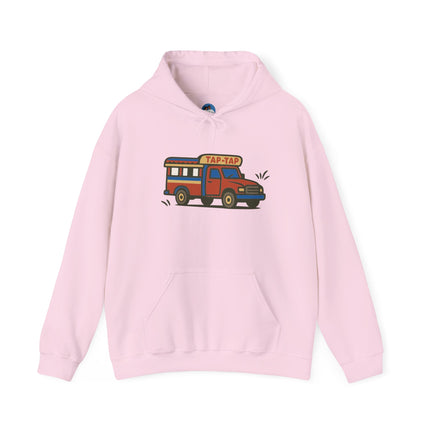 Urban Roads Haitian Tap-Tap Street Energy Hoodie Caribbean Culture Series Unisex Heavy Blend Sweatshirt Retro Van Hoodie