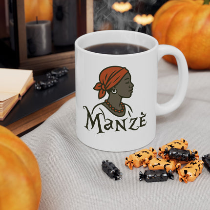 Manzè The Power of Womanhood Premium Mug Haitian Feminine Strength and Cultural Pride - CreoleSizzle