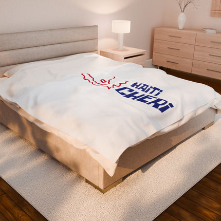 Haiti Chéri Premium Plush Blanket Nostalgic Haitian Pride Collection Gift for Haitian Culture Lovers - CreoleSizzle