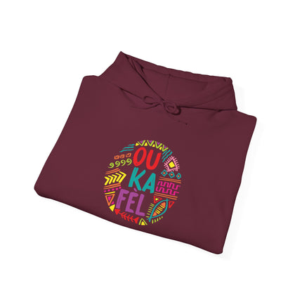 “Ou Ka Fè’l” Motivational Hoodie Unisex Heavy Blend™ Sweatshirt Haitian Creole Inspired Design Cozy Pullover for Daily Inspiration