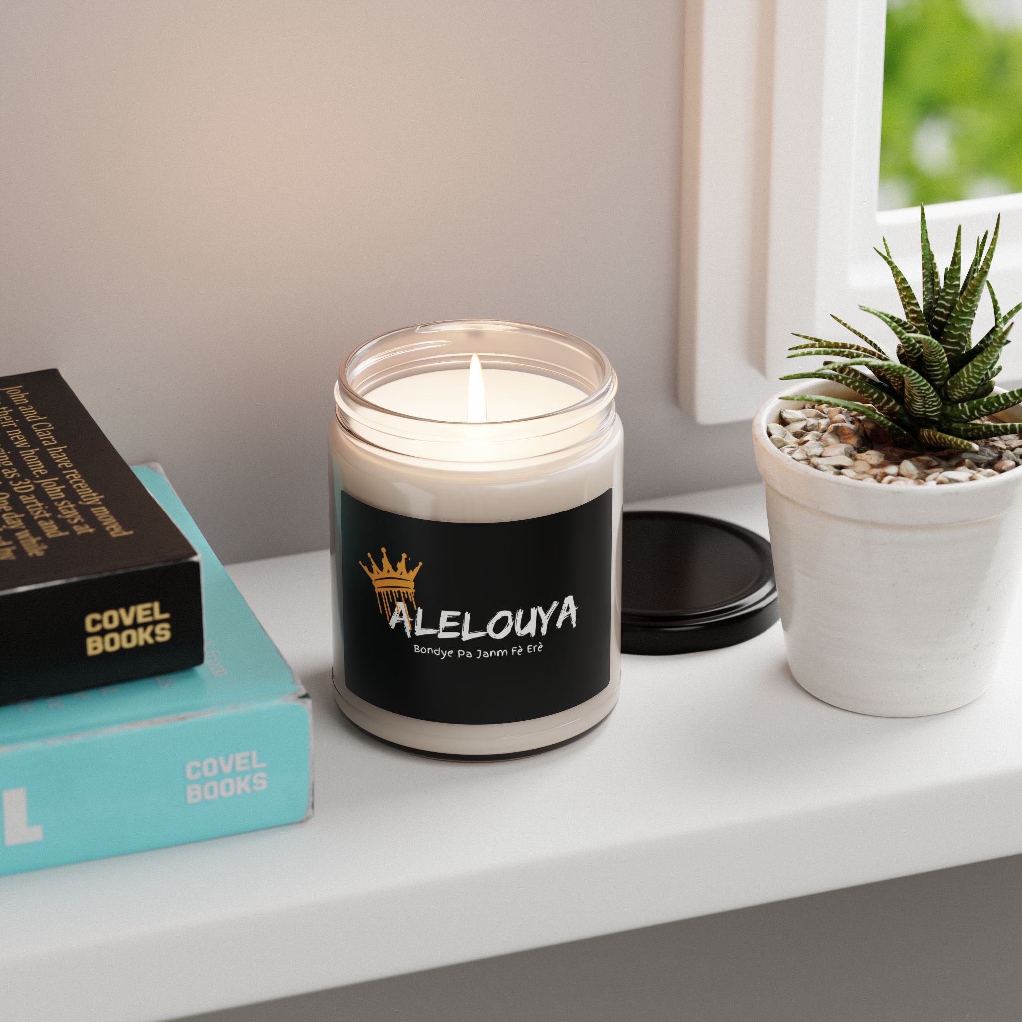 Alelouya Scented Candle – Haitian Inspired Soy Wax Candle – Uplifting Home Décor Gift Scented Soy Candle, 9oz