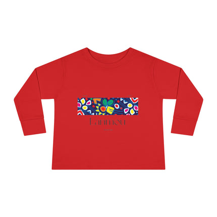 Lanmou Floral Toddler Tee Haitian Inspired Love Design Kids Long Sleeve Shirt Spring & Everyday Wear