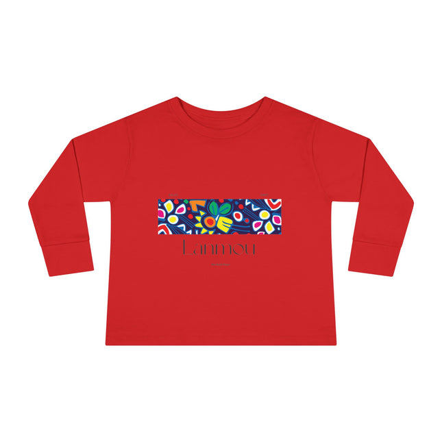 Lanmou Floral Toddler Tee Haitian Inspired Love Design Kids Long Sleeve Shirt Spring & Everyday Wear