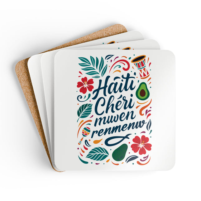 Love Letter to Haiti The Haiti Chéri Coaster Set Diaspora's Devotion Art Coasters