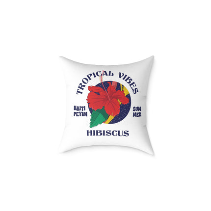Tropical Vibes Hibiscus Pillow Limited Summer Drop Haiti Island Style - CreoleSizzle