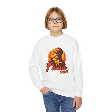 Retro Gamer Youth Crewneck Sweatshirt “Fanm Kreyòl” Graphic Fun Kids Gaming Apparel Cozy Lounge Pullover