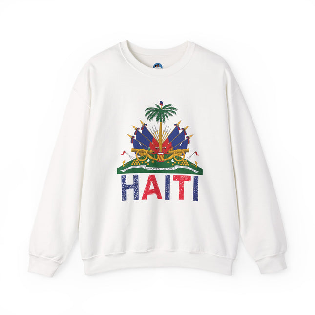 Ayiti Pride Crewneck Sweatshirt Haitian Flag & Kreyòl Design Cozy Unisex Heritage Pullover Sweatshirt