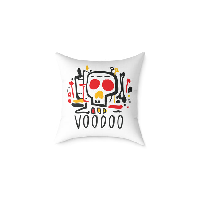 Haitian Vodou Spirit Art Pillow Afro-Caribbean Skull Graphic Bold Limited Ritual Collection - CreoleSizzle