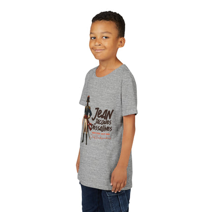 Jacques Dessalines Youth Tee Revolutionary Legacy Edition Kids Short Sleeve Shirt Haitian Pride Apparel